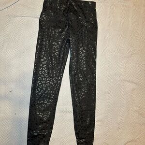 Fabletics Black Leopard Print Leggings